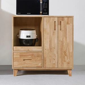 유럽풍 엔틱 밝은원목 밥솥대 도어형 하부 수납장900 보조 다용도 주방 조리대