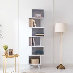 지그재그 칸막이 모던 오픈형 선반 장식장 진열장(6단 60cm 3색) 감성 작은 정리