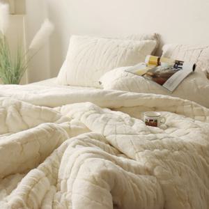 프리미엄 슈슈 10mm 극세사 착번아웃 겨울 차렵이불 2size 3colors