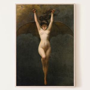 박쥐 날개 요괴 할로윈 파티 무서운 그림 포스터 액자