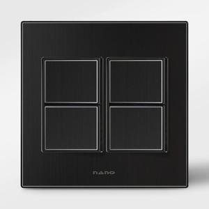 알루미늄 아트2 매트블랙) 전등 스위치 중4구