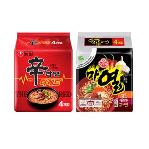 오뚜기 마열라면 120g x 4봉 + 농심 신라면 더레드 125g x 4봉