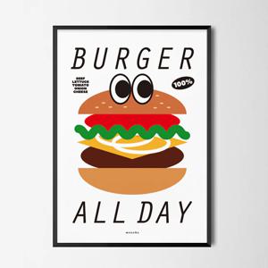 버거 올데이 M 인테리어 포스터 햄버거 수제버거 식당