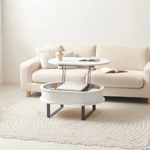 리프트 서랍 소형 1인 테이블 타원형 땅콩형 유압식 리프트업 테이블 800