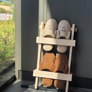 원목 diy 실내화걸리  슬리퍼 거치대 홀더 다용도 걸이 2단 신발선반