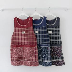 꽃체크 앞치마 3color