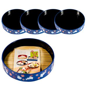 토끼 소바채반 모밀접시 5P 세트 3color 택1 (대나무판 포함)