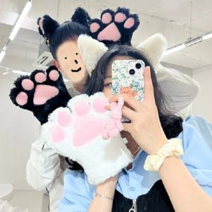 귀여운 고양이 머리띠 발바닥 장갑 2color-고양이장갑