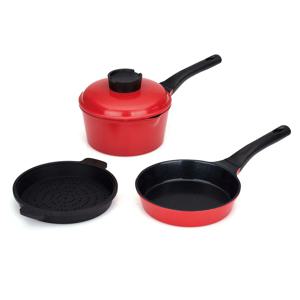 라면냄비 18cm + 찜기 + 후라이팬 세트