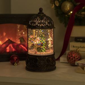 회전 크리스마스 오르골 스노우볼 돔 회전목마 워터볼 연말 파티 LED 무드등 (캐롤 8곡)