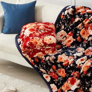장미 고급 양면 밍크담요 무릎담요 2size 2colors