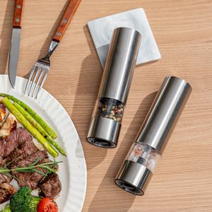 원터치 무선 전동 그라인더 후추 소금 갈이 (내장 LED, 3단입자조절)