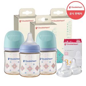 3세대 160ml 헤리티지 젖병3개(젖꼭지S포함)+젖꼭지2개