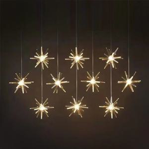 [해외] 크리스마스 트리 장식 성게 별모양 투명 아크릴 오너먼트 조명 LED 10개 세트