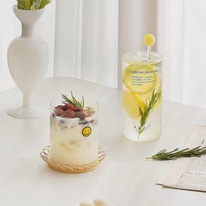 스마일 레터링 디자인 유리컵 (420ml 소)