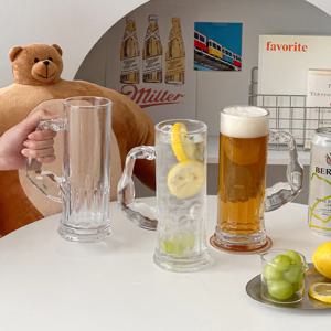 근육 맥주잔 600ml 손잡이유리컵 롱 유리컵 하이볼컵