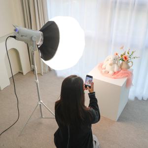 사진 촬영 영상 방송 촬영용 led 지속광 조명 썬빔 300W 화이트 잼볼소프트 스탠드세트