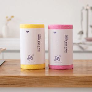 1+1 자우버 일회용 수세미 3중 엠보싱 롤형 한장수세미 60매 (총 120매)