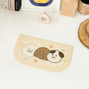 플라워 뭉쓰리 펫식기매트 PVC 강아지 고양이 밥그릇 물그릇 논슬립 방수 흘림방지