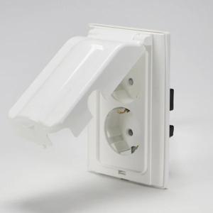 진흥J시리즈 방우 콘센트 2구 화장실 욕실 주방 뚜껑