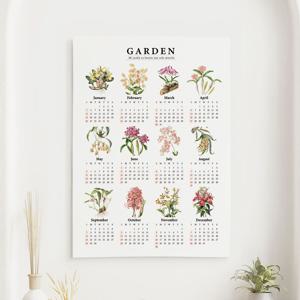 2025 Garden 베이트먼 한장 캔버스 패브릭 캘린더 달력