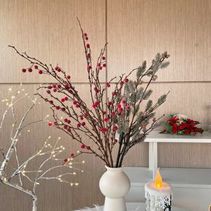 스노우 레드 열매 조화 크리스마스 테이블 장식