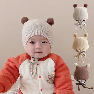 뜨개니트 폼폼 유아 끈 보넷 (44-46) 205014