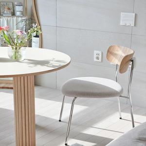 1+1 코지 우드 러그 식탁 의자 카페 원목 디자인 스틸 체어 3colors