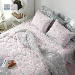 국산 겨울 플루이 착번아웃 밍크 극세사 5mm 차렵 이불 세트 SS/QK 2컬러