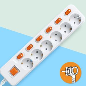 국산 6구 멀티탭 (1.5m/3m/5m) 통합+개별스위치 과부하차단 최대2800W허용
