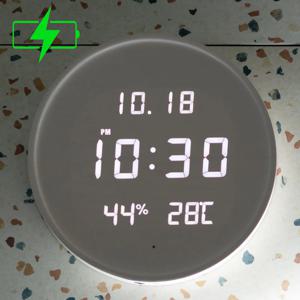 충전방식 무선 루나 온습도 와이파이 LED 벽시계 29.5cm / 포토사은품