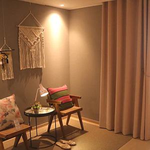 로맨틱 베이지핑크 거실 안방커튼(맞춤제작) 형상기억가공포함