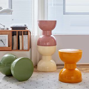 [해외] 북유럽 모래시계 스툴 보조 화장대 의자 B형 7colors