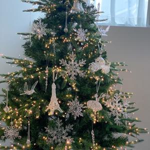 크리스마스 트리 장식 눈꽃 고드름 물방울 오너먼트 아크릴 크리스탈오너먼트 투명 오브제