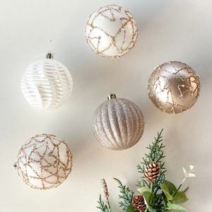 펄 샴페인 오너먼트 세트 12P 대형 크리스마스트리 장식 볼
