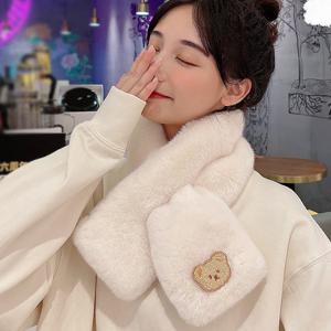 큐티베어 밍크퍼 목도리 에코퍼 페이크퍼 머플러 데일리 겨울 크리스마스 선물 (6color)
