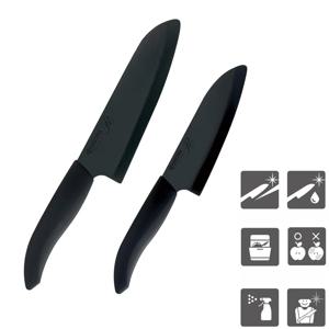 [해외] HIP 가공 세라믹 산토쿠 식칼 16cm/14cm 올블랙