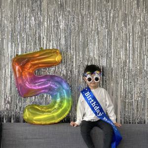 생일파티세트 어깨띠 40인치숫자풍선 파티커튼포함