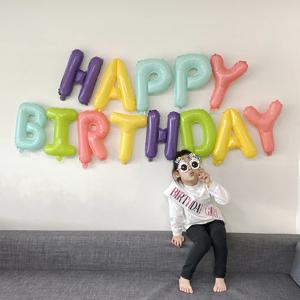 파스텔 생일글자풍선 happy birthday 심플생일파티