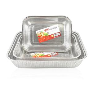 퀸센스 사각 펀칭볼 소쿠리 채망 타공볼 샐러드볼 (30cm~40cm)