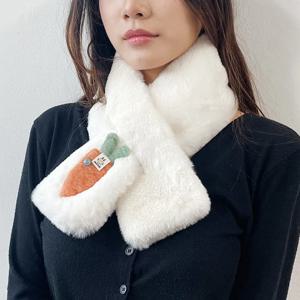 당근 밍크퍼 목도리 에코퍼 페이크퍼 머플러 데일리 겨울 크리스마스 선물 (6color)