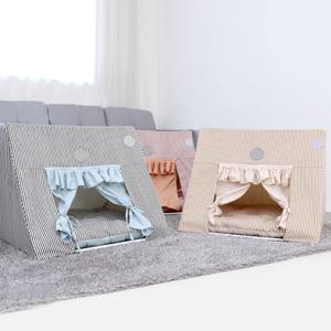 레니 강아지 하우스 고양이 숨숨집 애견 간편 조립식 공주 레이스 삼각 하우스 3colors