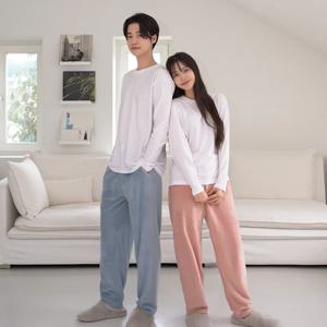4컬러 남녀 밍크 수면바지 커플 무지 극세사 잠옷 파자마 바지