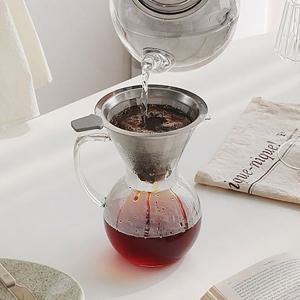 반영구 스텐필터 커피 드리퍼 내열유리 핸드 드립세트 (500ml)