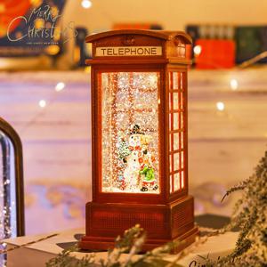 크리스마스 워터볼 전화 부스 어린이집 유치원 매장 장식 인테리어 소품 홈파티 오르골