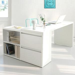 와이즈 1인용 학생 책상세트 ㄱ자 책상 테이블 1400