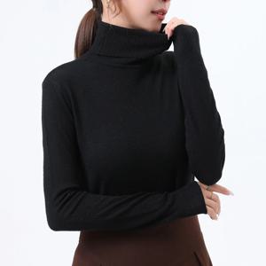 레이온 골지스판 여성 목폴라 니트티셔츠 간절기니트