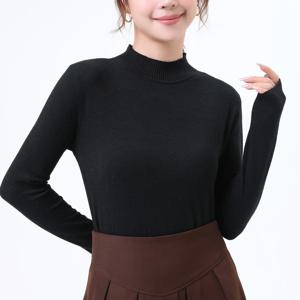 레이온 골지스판 여성 반폴라 니트티셔츠 간절기니트