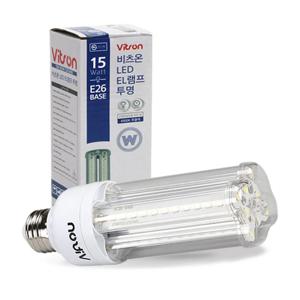 LED 콘램프 투명 15W E26 콘벌브 보안등 가로등 매장 창고 전구