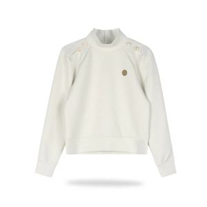 TO3W612W 여성 모크넥 버튼 셔링 맨투맨